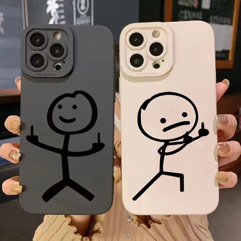 Cartoon Matchman Matte Silicone Case For iPhone