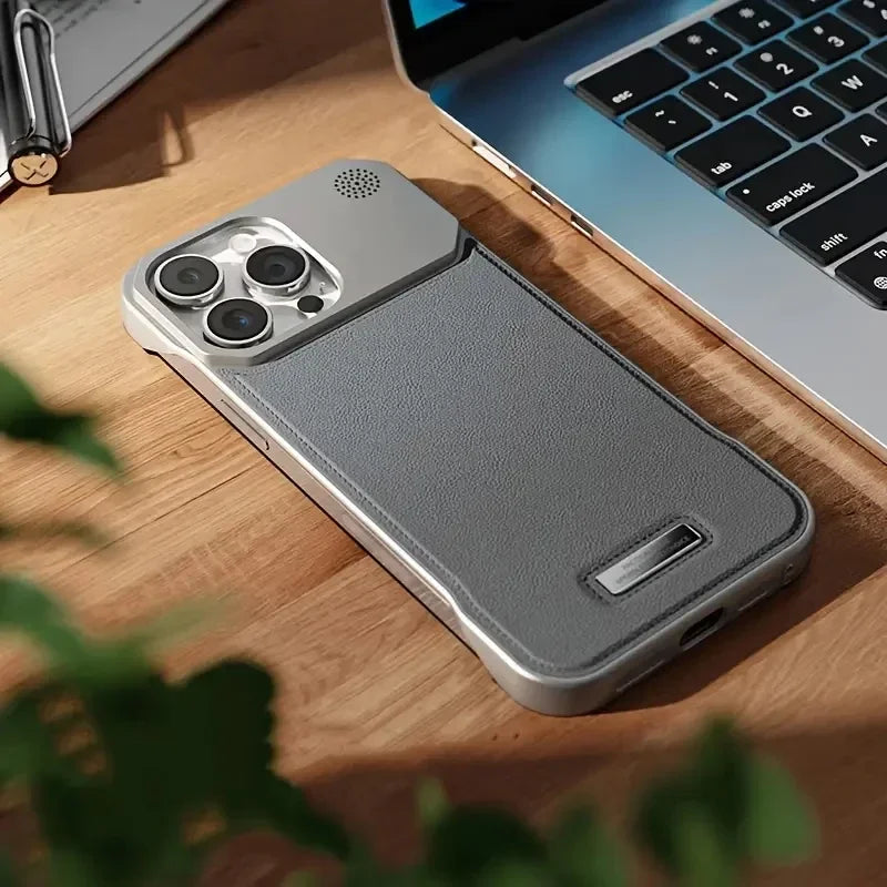 Luxury Magnetic Leather Aromatherapy Case For iPhone