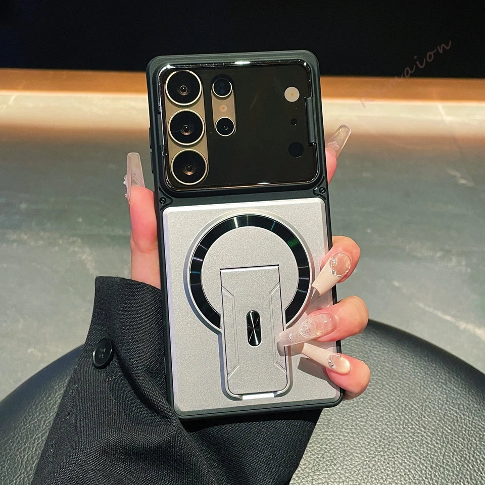 Full-Coverage Shock-Resistant Invisible Stand Case for Samsung