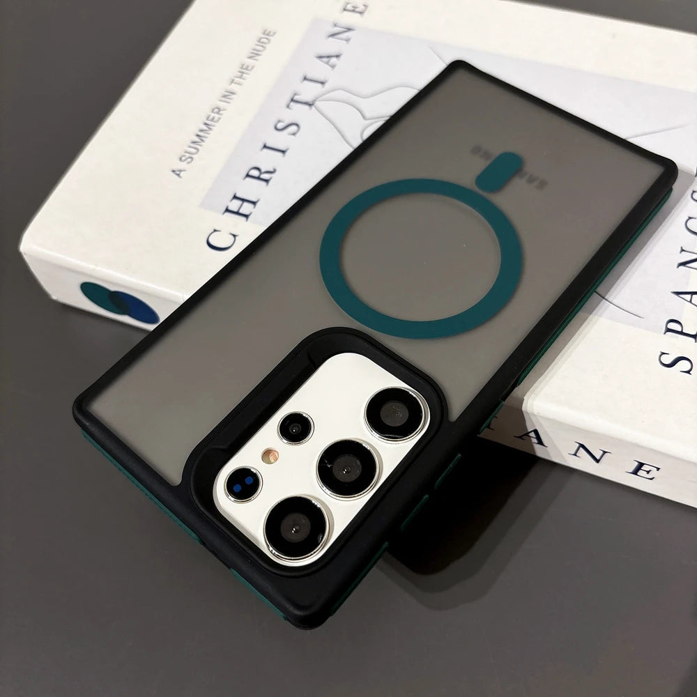 Matte Armor Magnetic Charging Case For Samsung