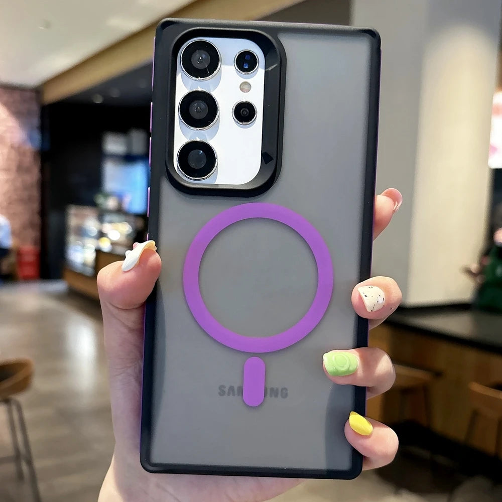 Matte Armor Magnetic Charging Case For Samsung