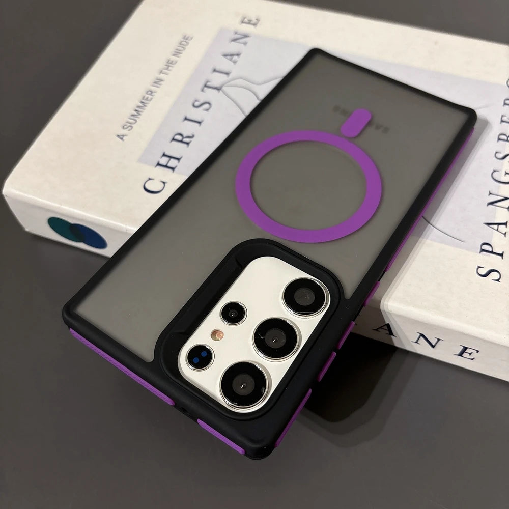 Matte Armor Magnetic Charging Case For Samsung