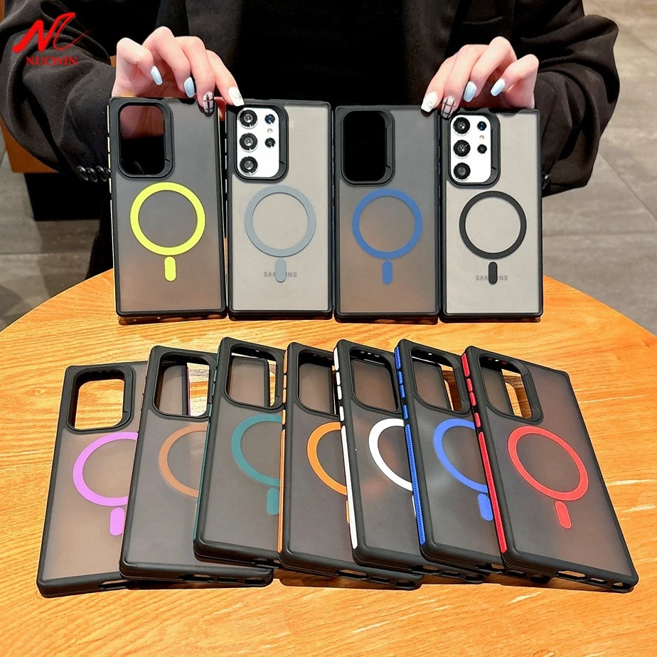 Matte Armor Magnetic Charging Case For Samsung