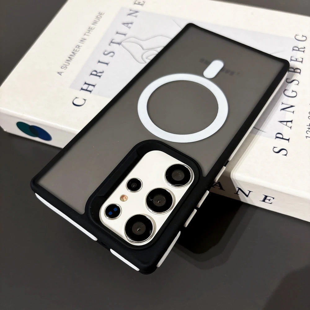 Matte Armor Magnetic Charging Case For Samsung