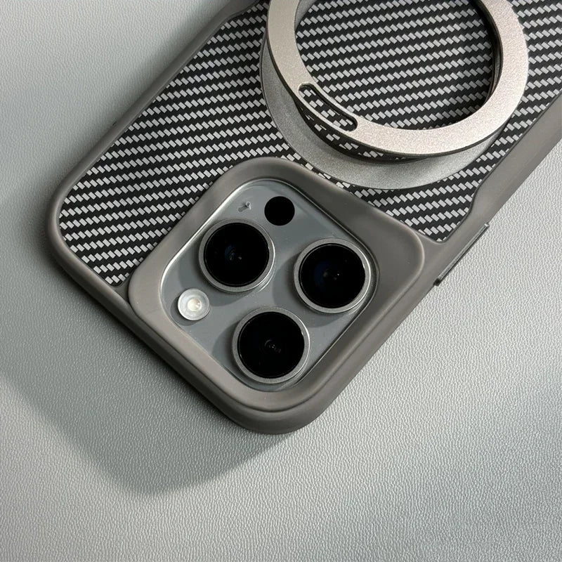 MagSafe Carbon Fiber Case | Invisible Stand | Wireless Charging for iPhone