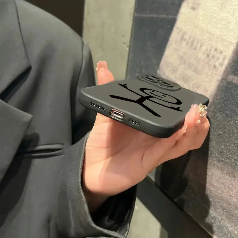 Cartoon Matchman Matte Silicone Case For iPhone