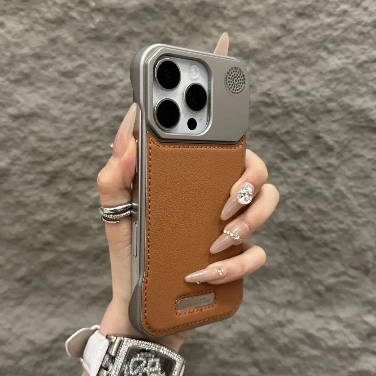 Luxury Magnetic Leather Aromatherapy Case For iPhone