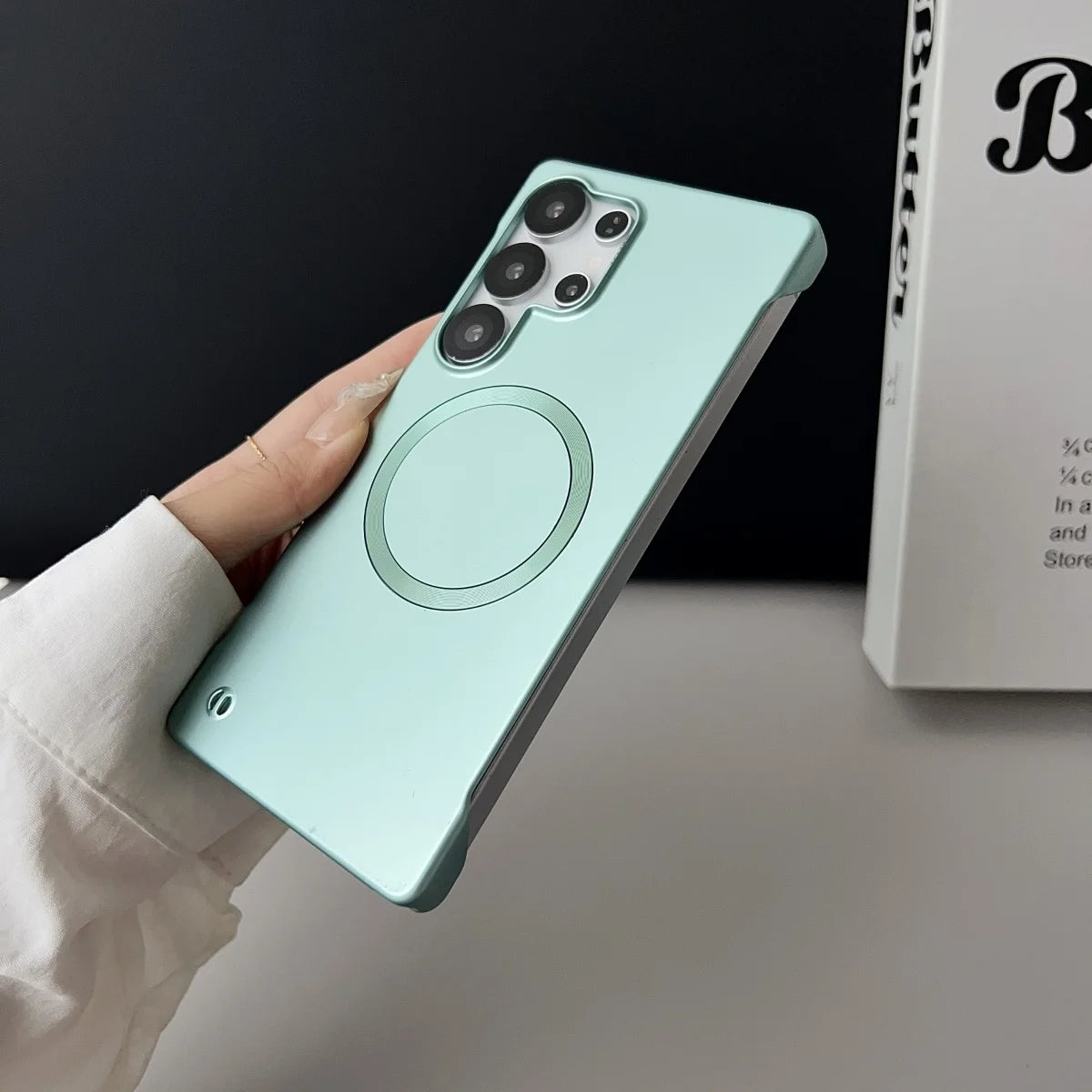 Slim Frameless Metallic Paint For Magsafe Case For Samsung