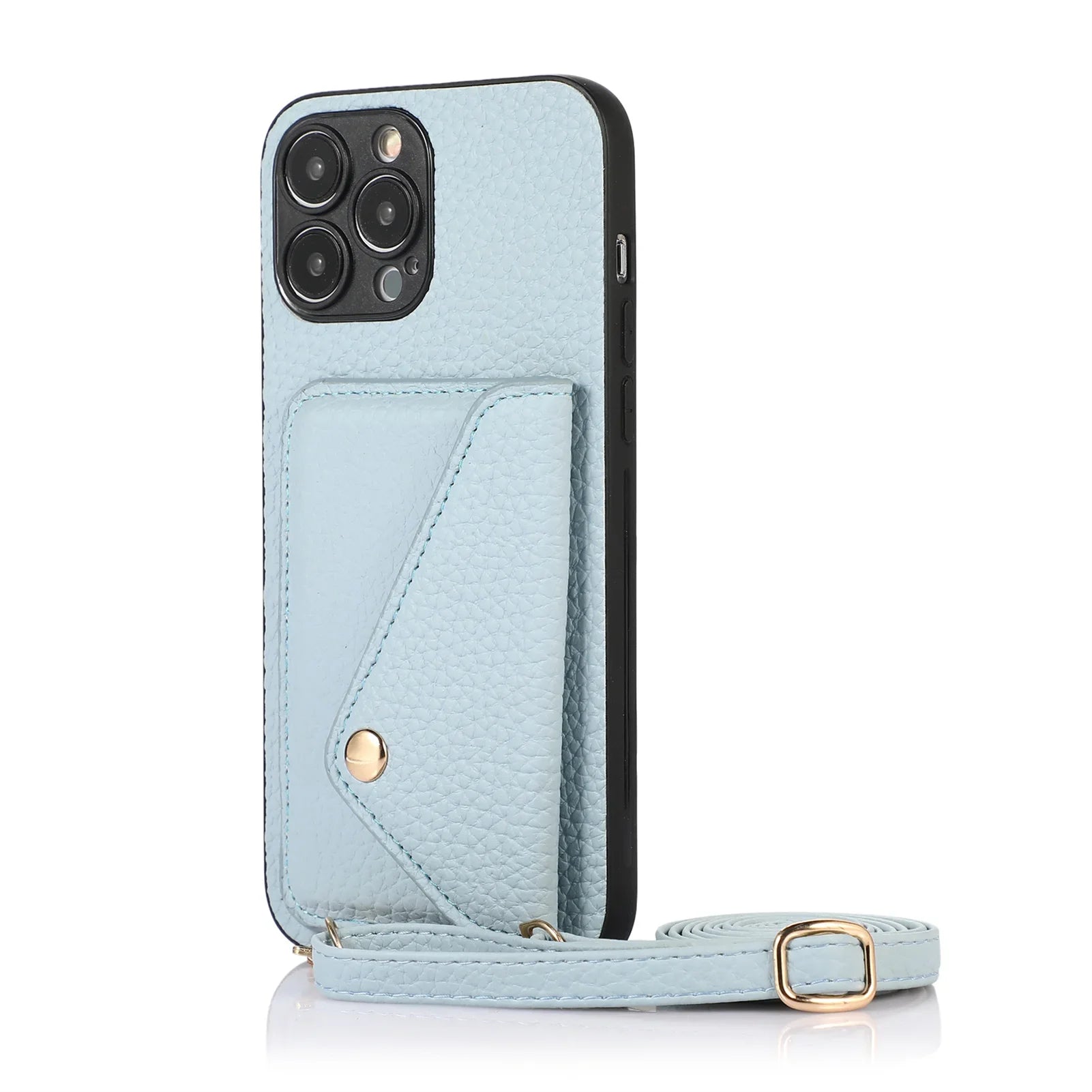 Leather Phone Case Wallet & Crossbody Strap For iPhone