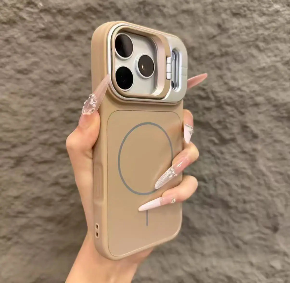 Matte Bumper Lens Stand For Magsafe Magnetic Case For iPhone