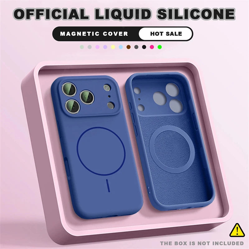 Magnetic Liquid Silicone Phone Case For iPhone