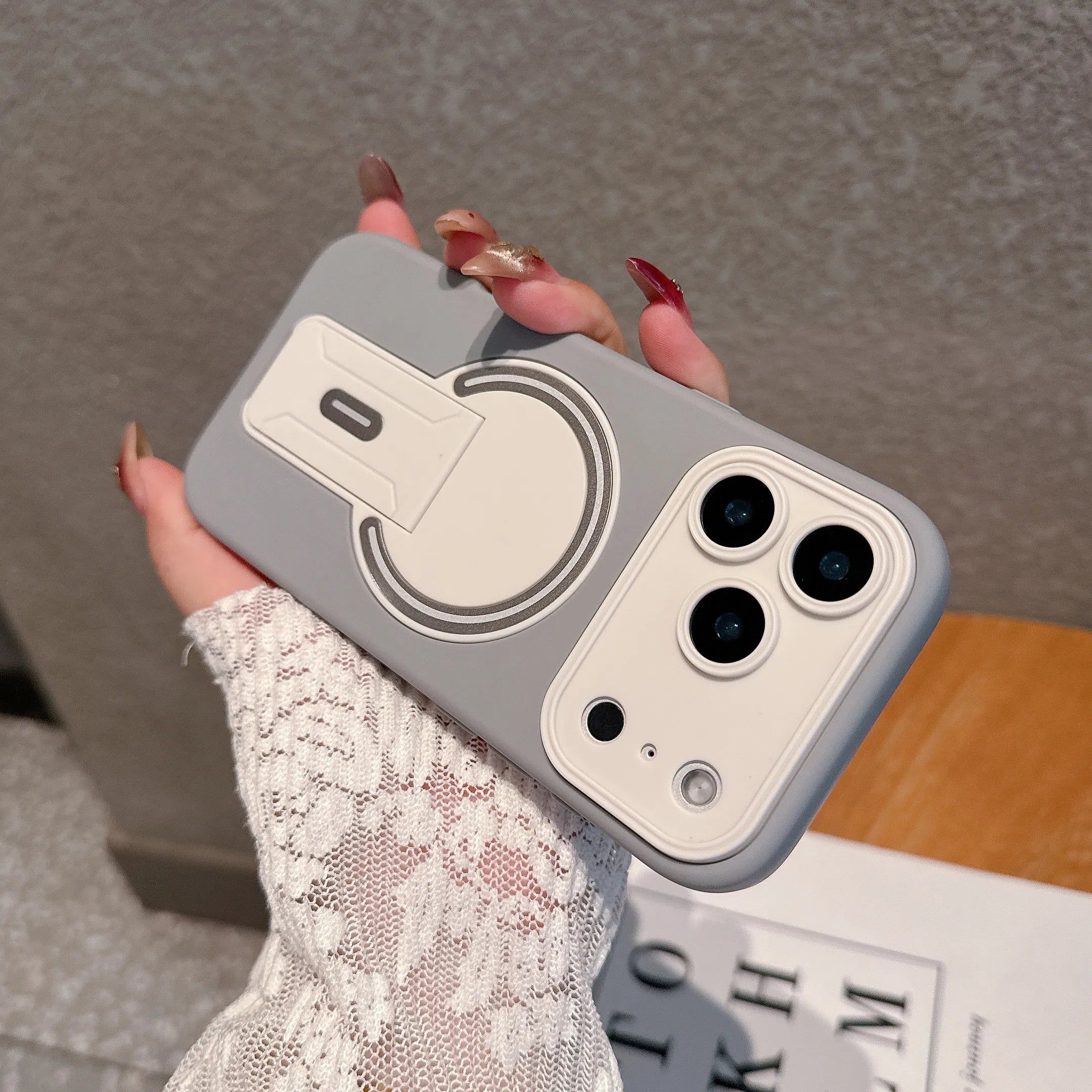 Luxury Magnetic Folding Stand Matte Phone Case For iPhone