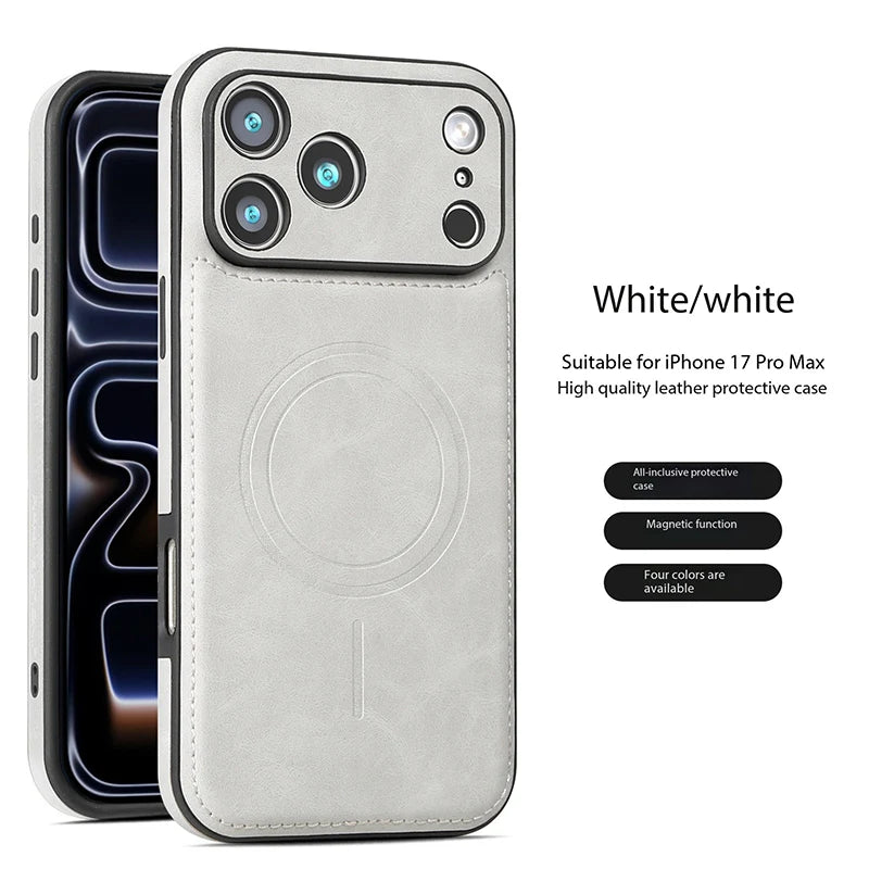 Luxury Magnetic Leather Case for Apple iPhone MagSafe Cover