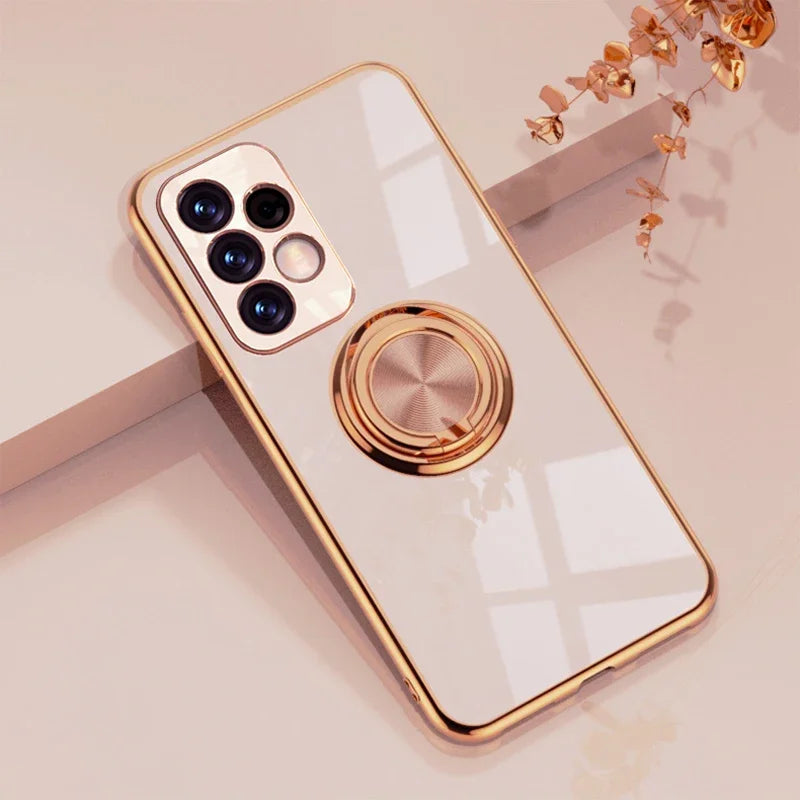 Luxury Plated Ring Holder Case for Samsung A-series and S-series