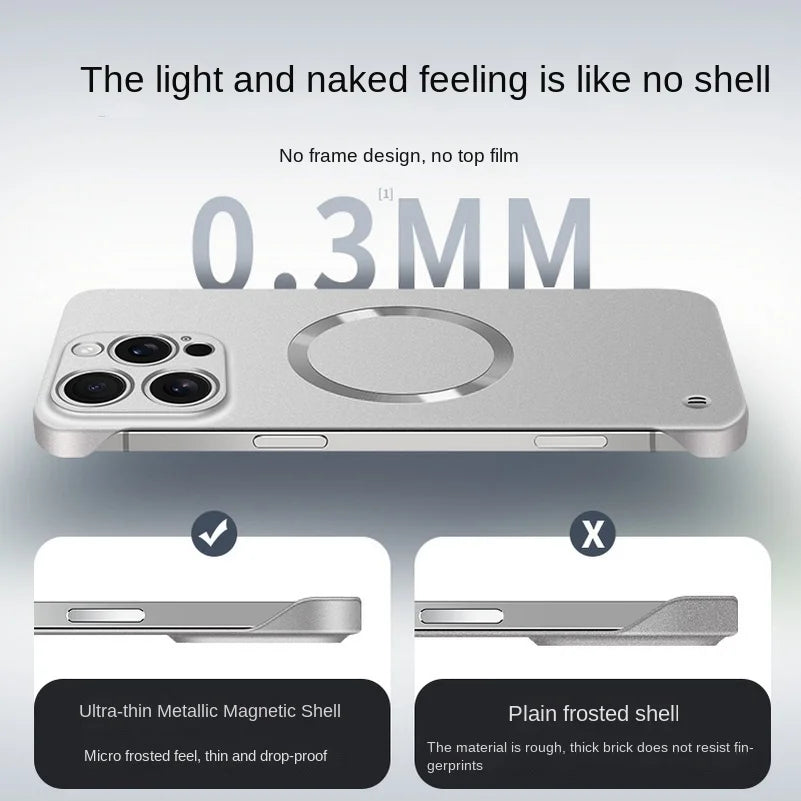 Ultra thin border Magsafe magnetic phone case suitable for iPhone