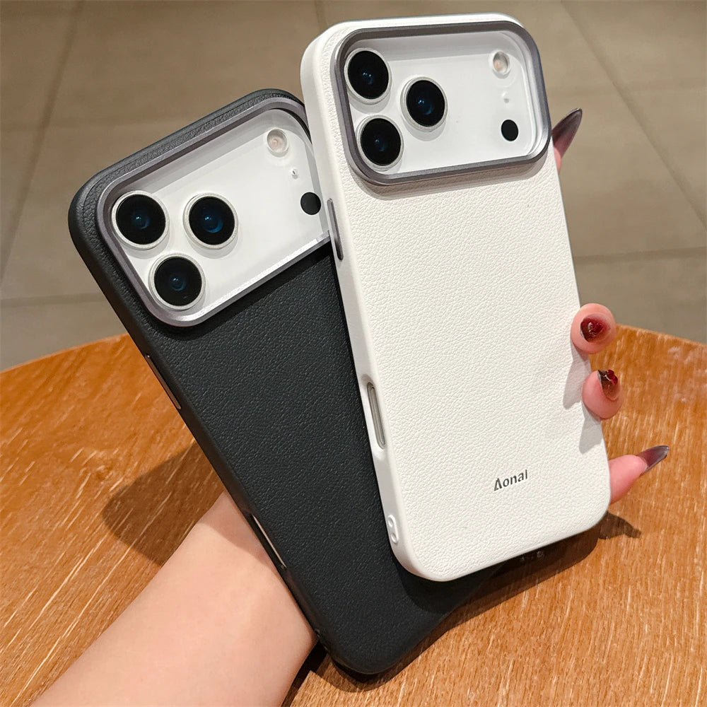 Matte Leather Pattern Bumper Case for iPhone