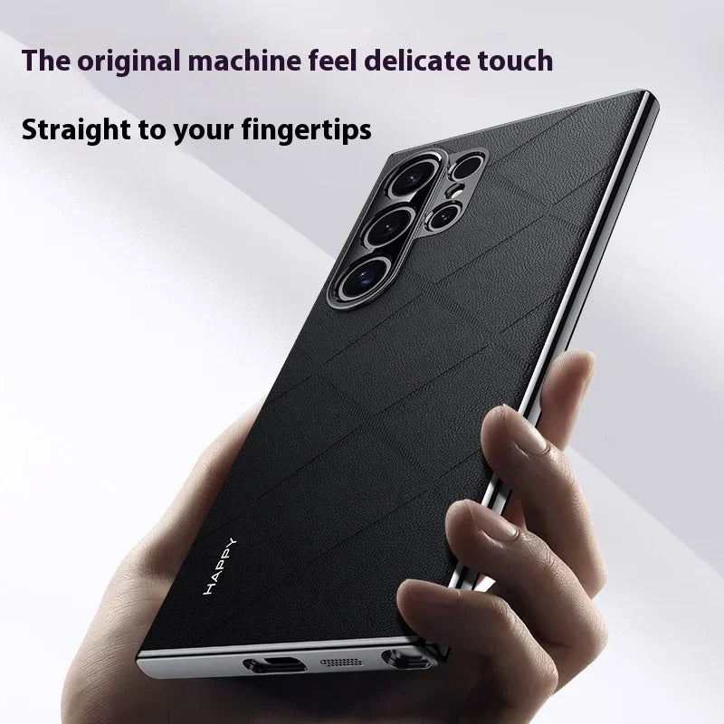 Luxury Leather Phone Case Hard Shockproof Non-slip For Samsung