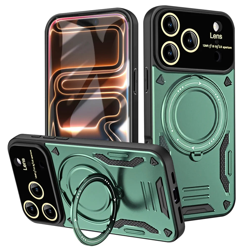 Military Armor Fold Ring Bracket Phone Case For iPhone