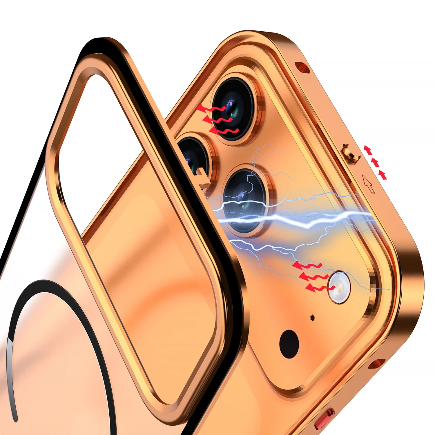 Metal Frame Frosted Magnetic Phone Case For iPhone