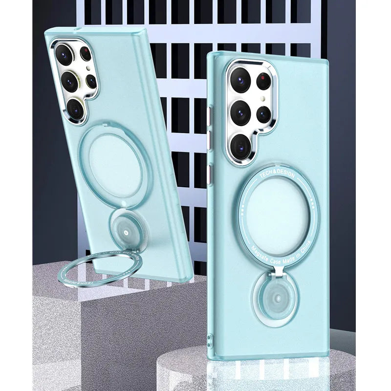 360° Swivel Stand Case For Samsung Electroplated Lens Hole Cover