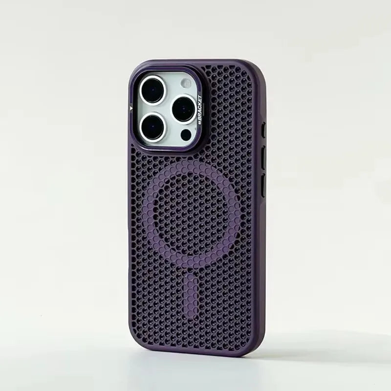 Honeycomb Grid Mesh Cooling Magnetic Case for iPhone