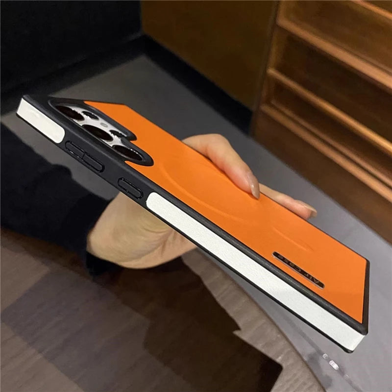 Luxury matte leather shock-absorbing soft phone case suitable for Samsung