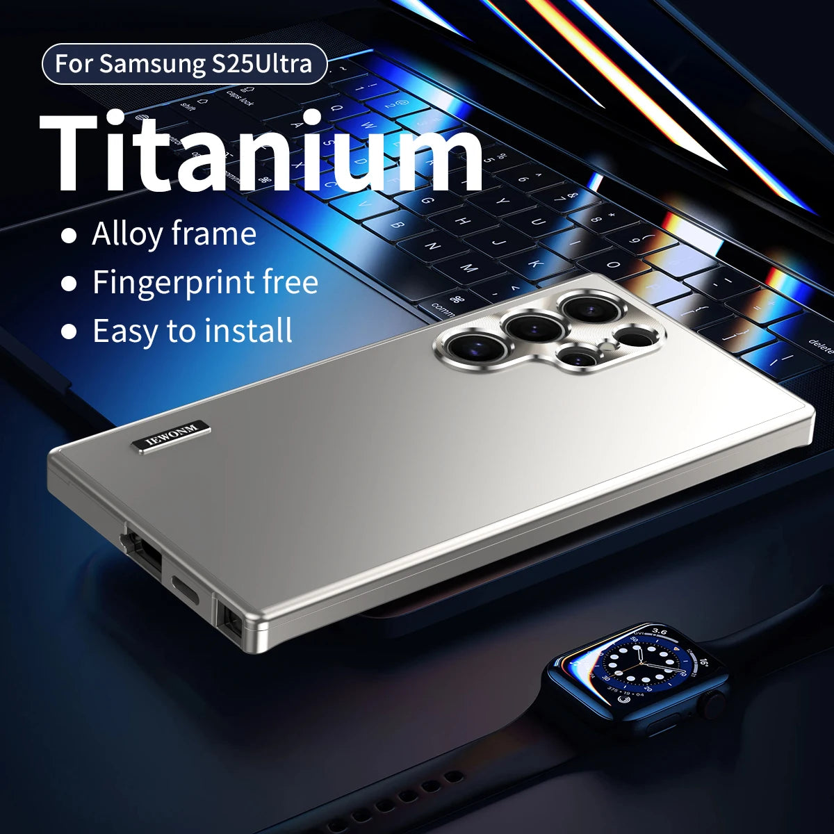 All-aluminum body Matte titanium alloy ultra-thin back cover For Samsung