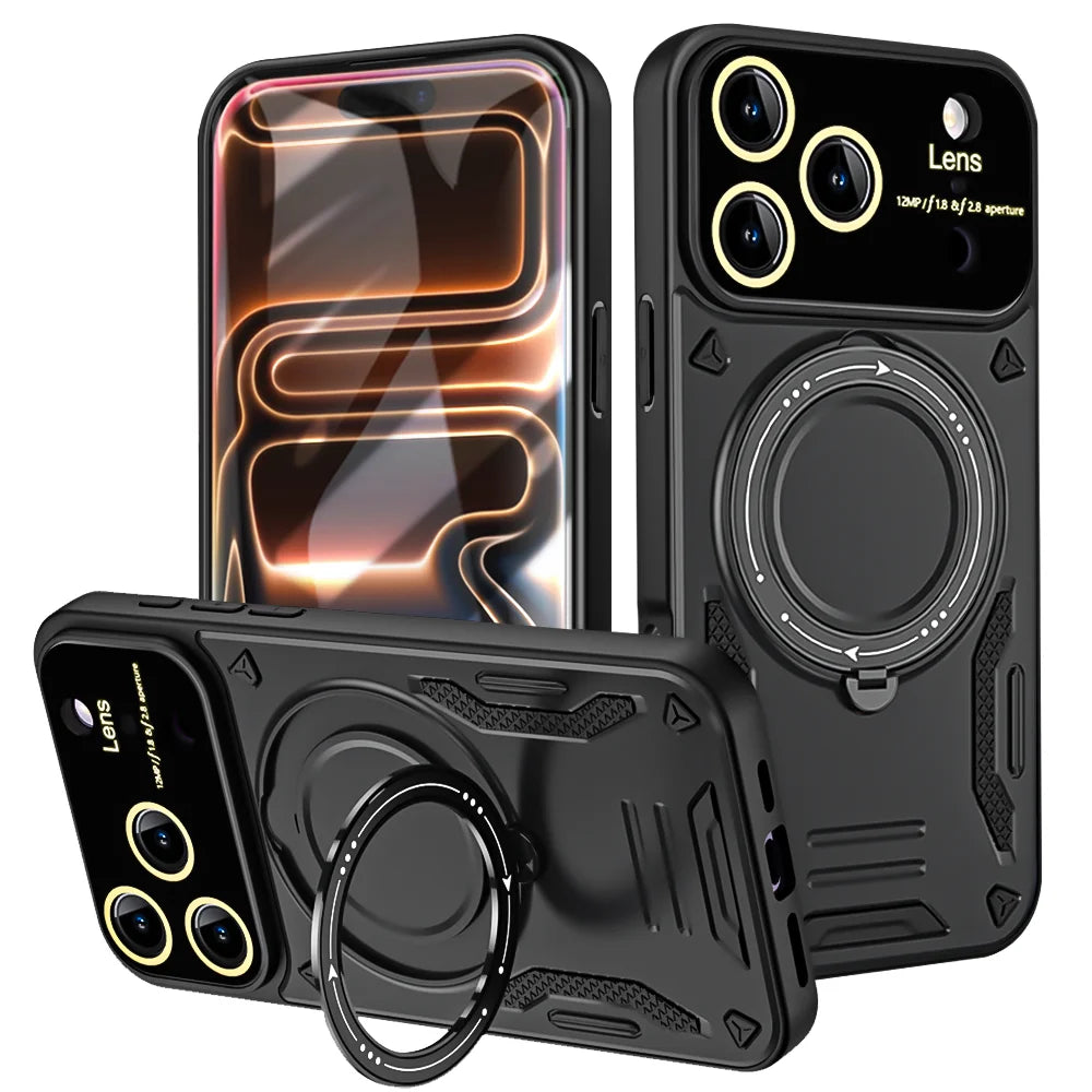 Military Armor Fold Ring Bracket Phone Case For iPhone