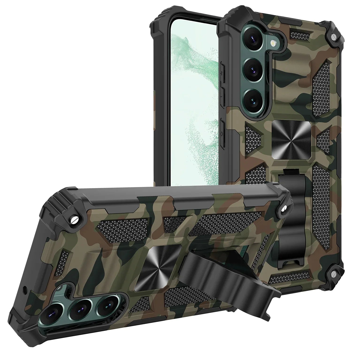 Camouflage bracket shockproof and anti drop phone case for Samsung