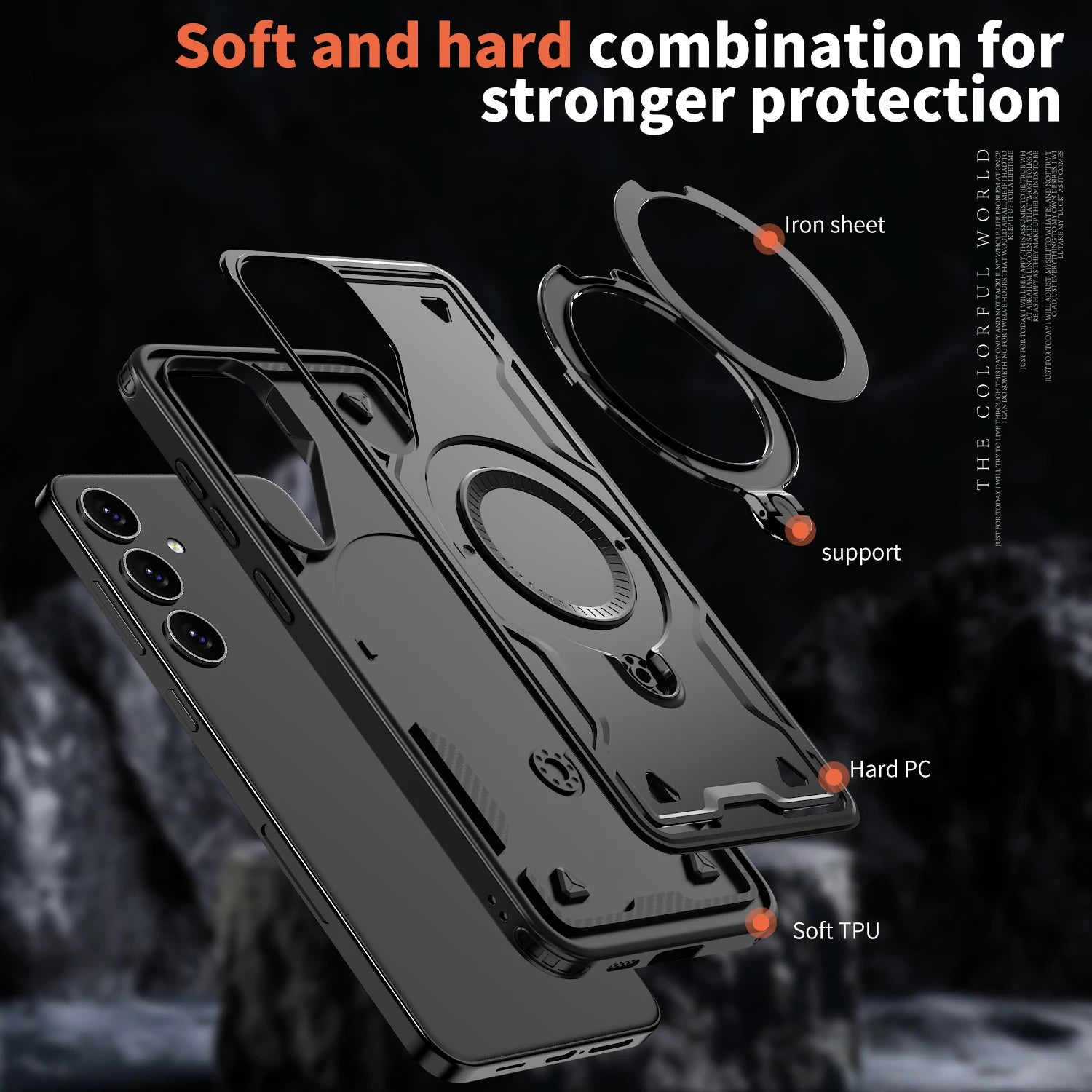 360 degree rotating bracket shockproof phone case for Samsung