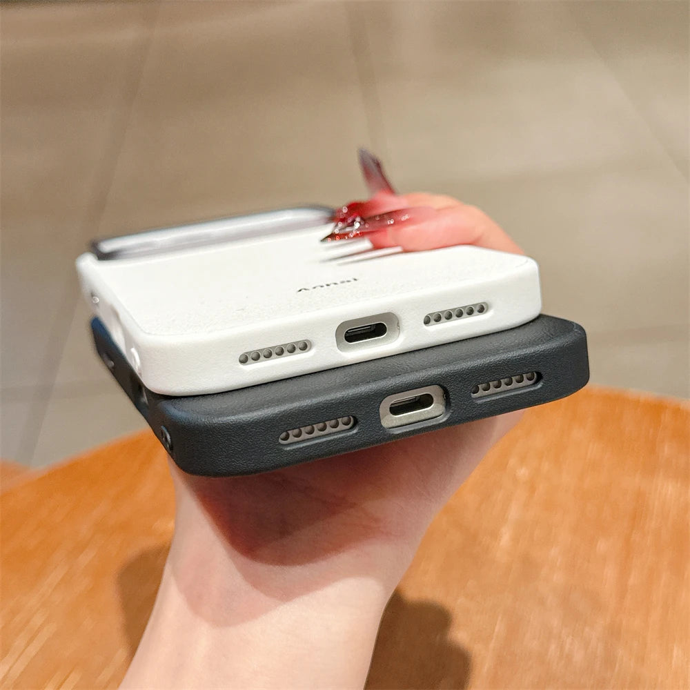 Matte Leather Pattern Bumper Case for iPhone