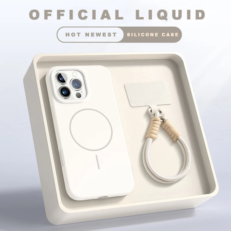 Silicone solid color lanyard phone case for iPhone