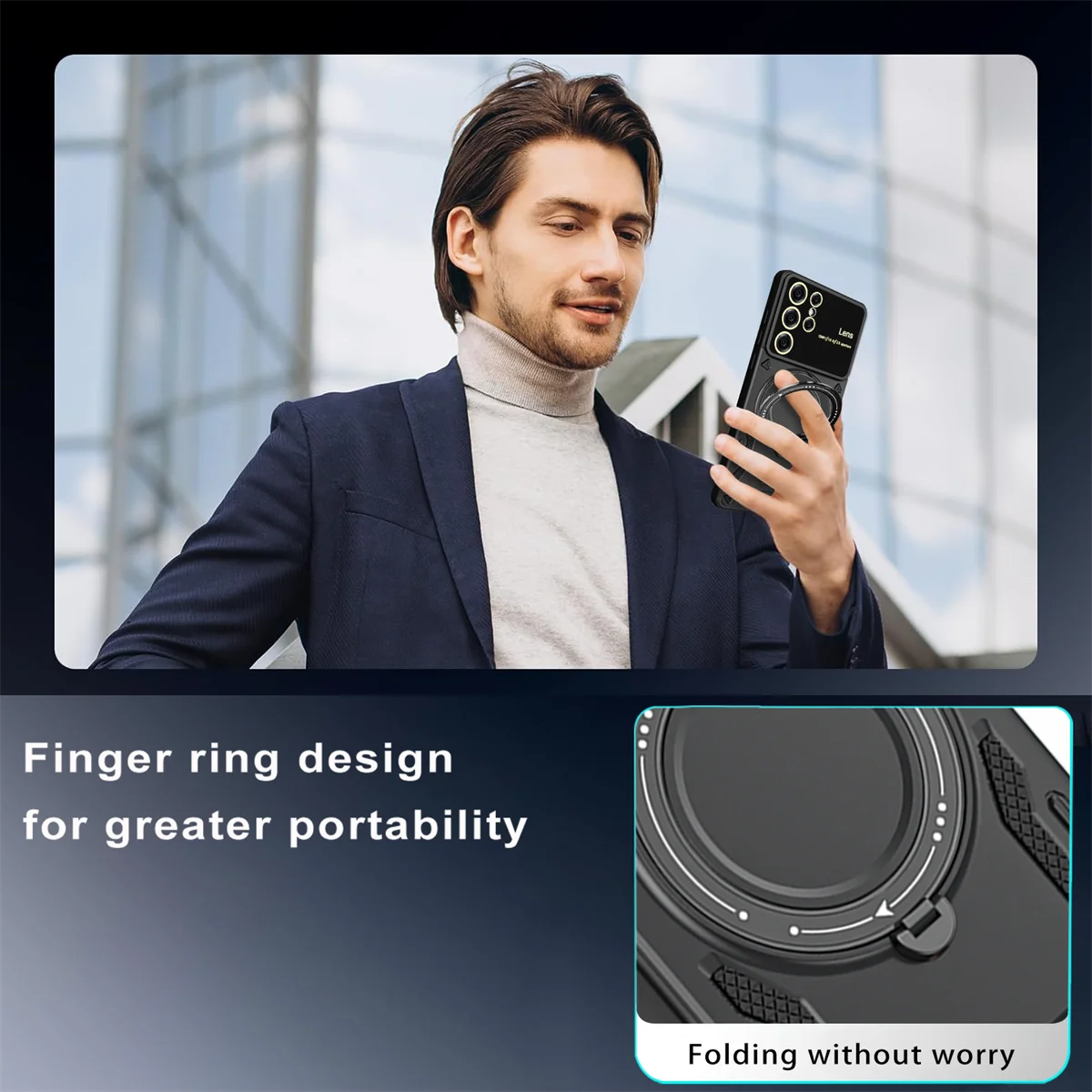 Magnetic Wireless Charge Cover Ring Phone Case for Samsung