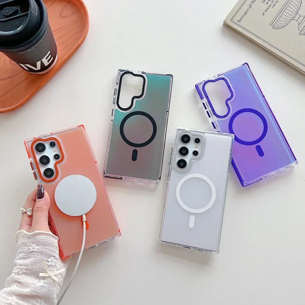 Colorful metal lens Magnetic case for Samsung