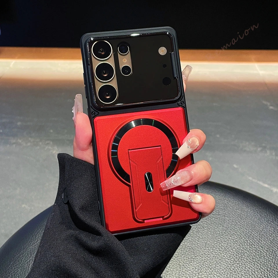 Full-Coverage Shock-Resistant Invisible Stand Case for Samsung