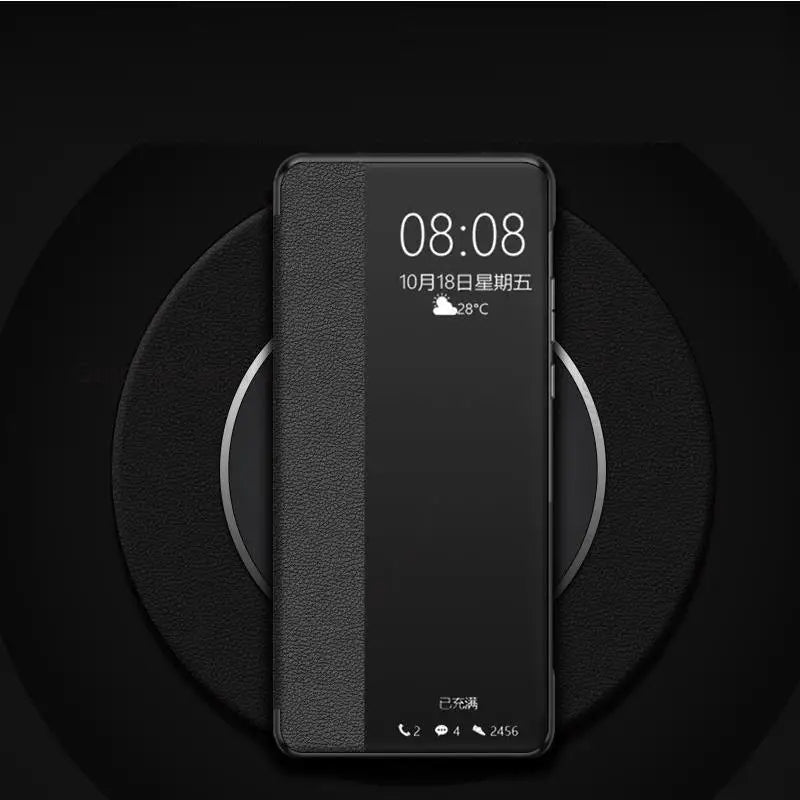 Leather flip window phone case for Samsung