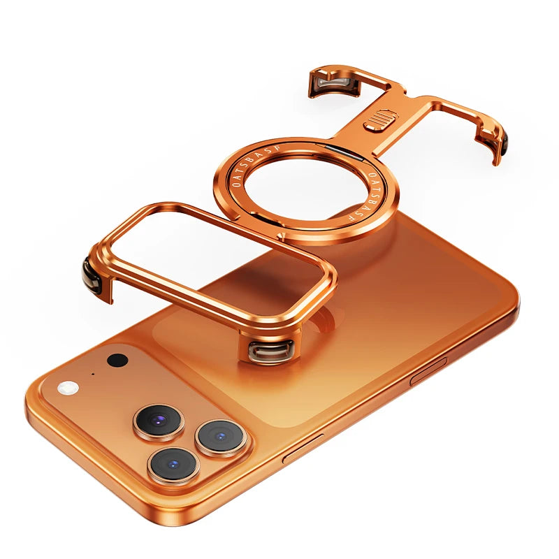 Magsafe wireless charging case for iPhone with a 360° rotating ring holder, shockproof and magnetic design.
