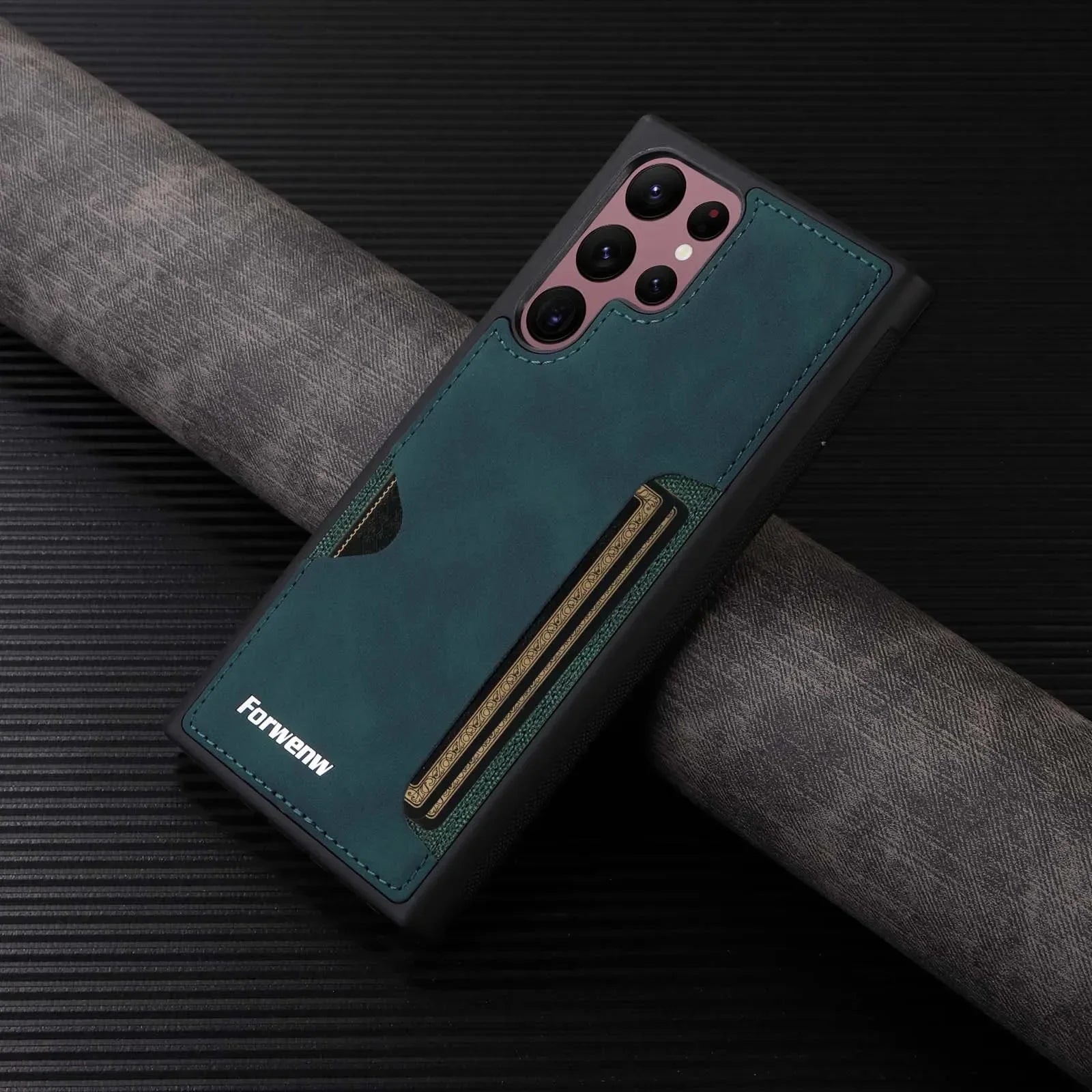 Leather card insertion phone case for Samsung