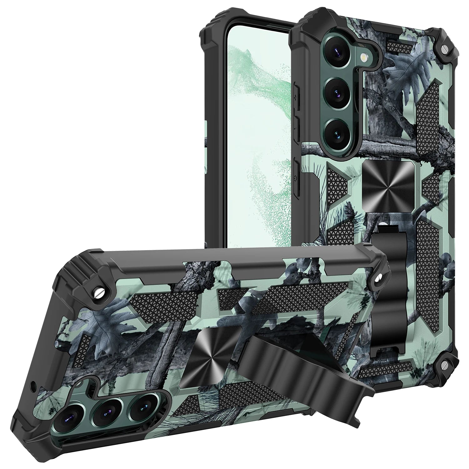 Camouflage bracket shockproof and anti drop phone case for Samsung