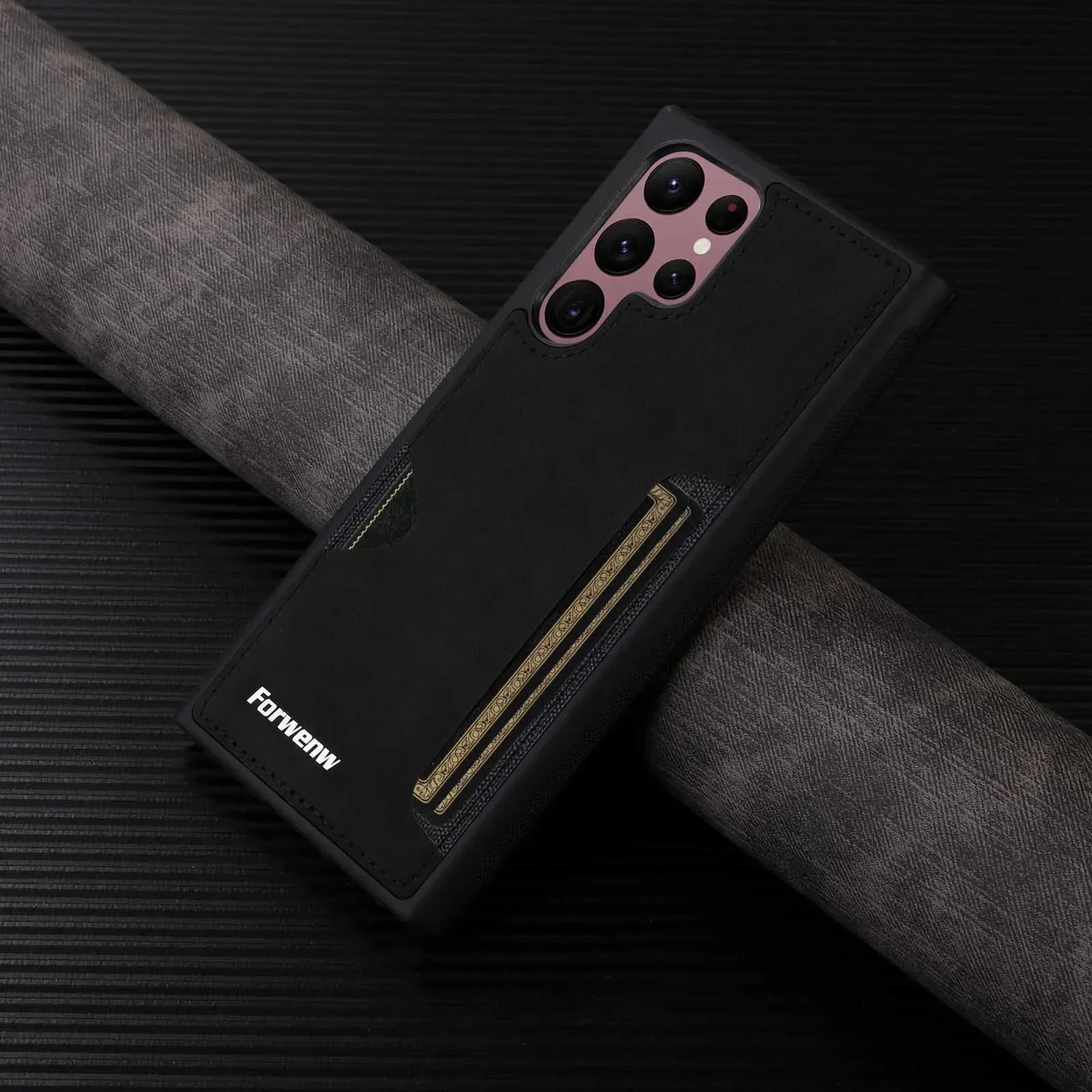 Leather card insertion phone case for Samsung