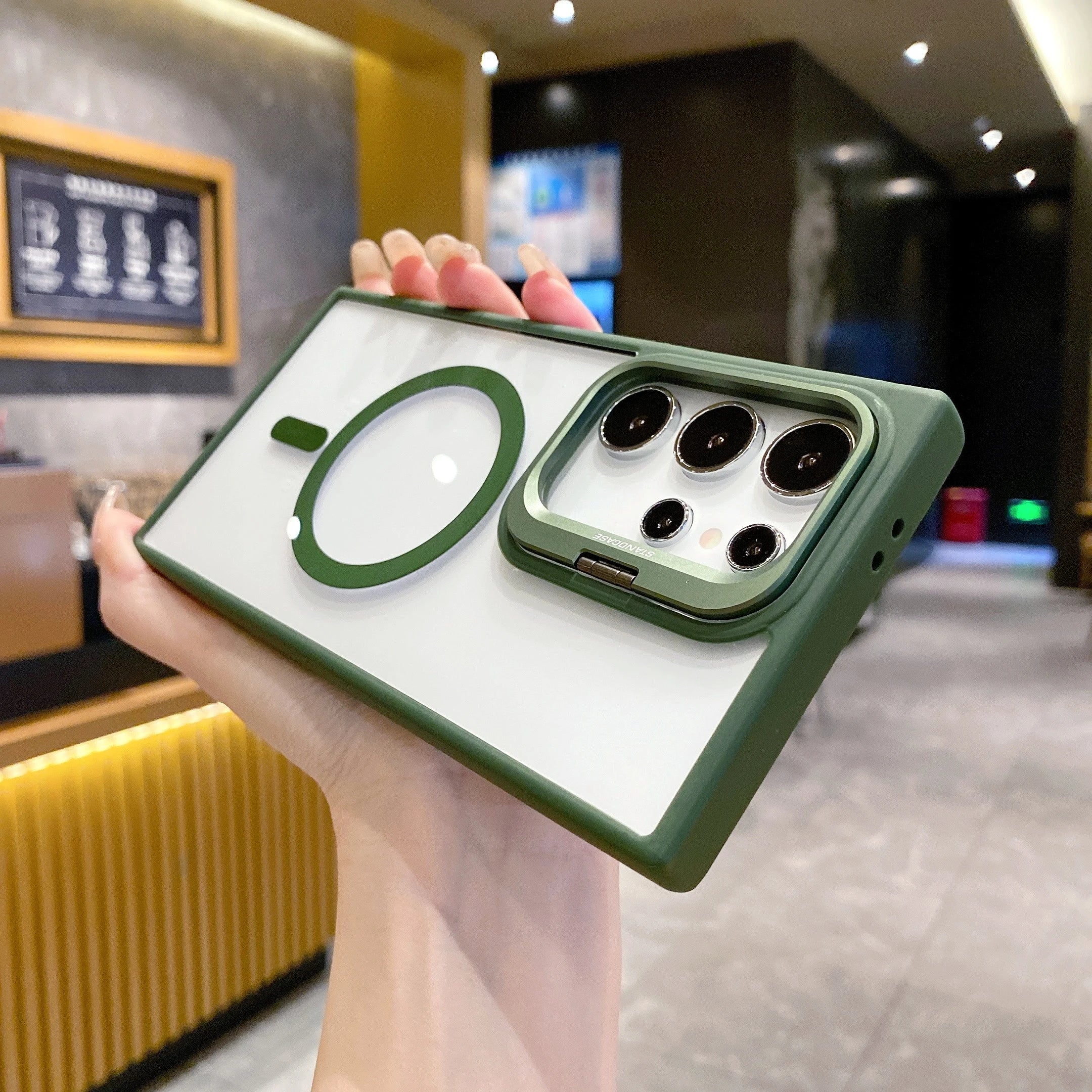 Hidden Camera Lens Holder Clear Case For Samsung