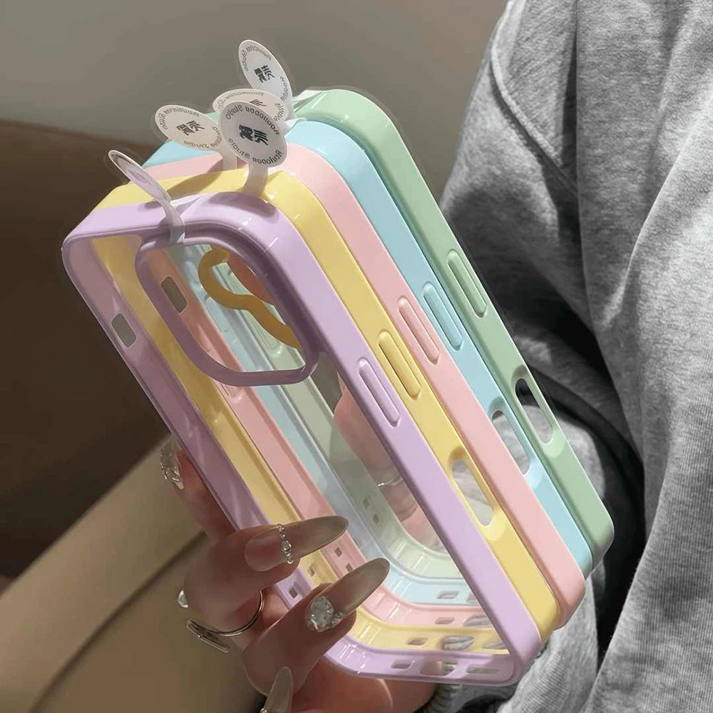 Luxury Clear Candy Color Case  For iPhone