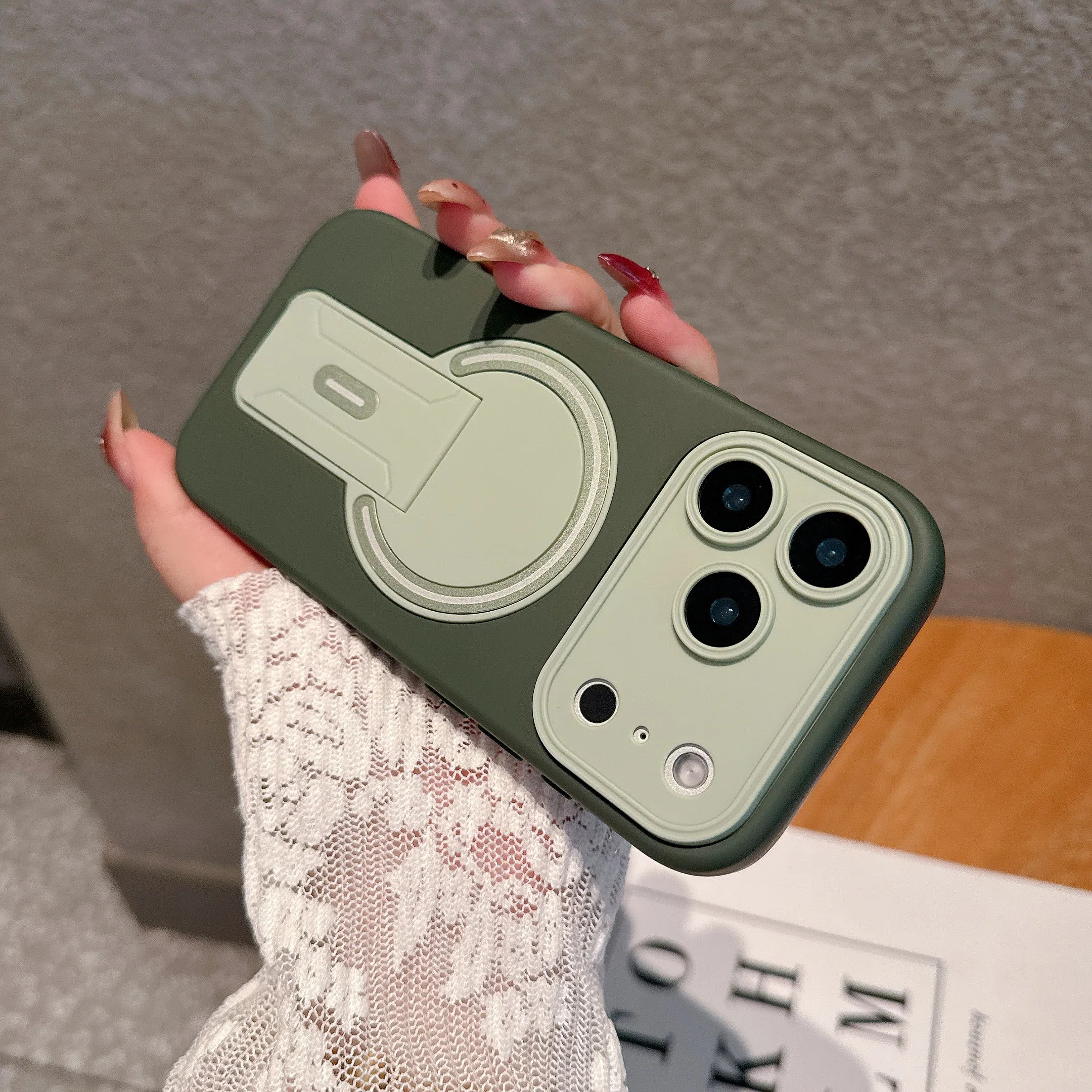 Luxury Magnetic Folding Stand Matte Phone Case For iPhone