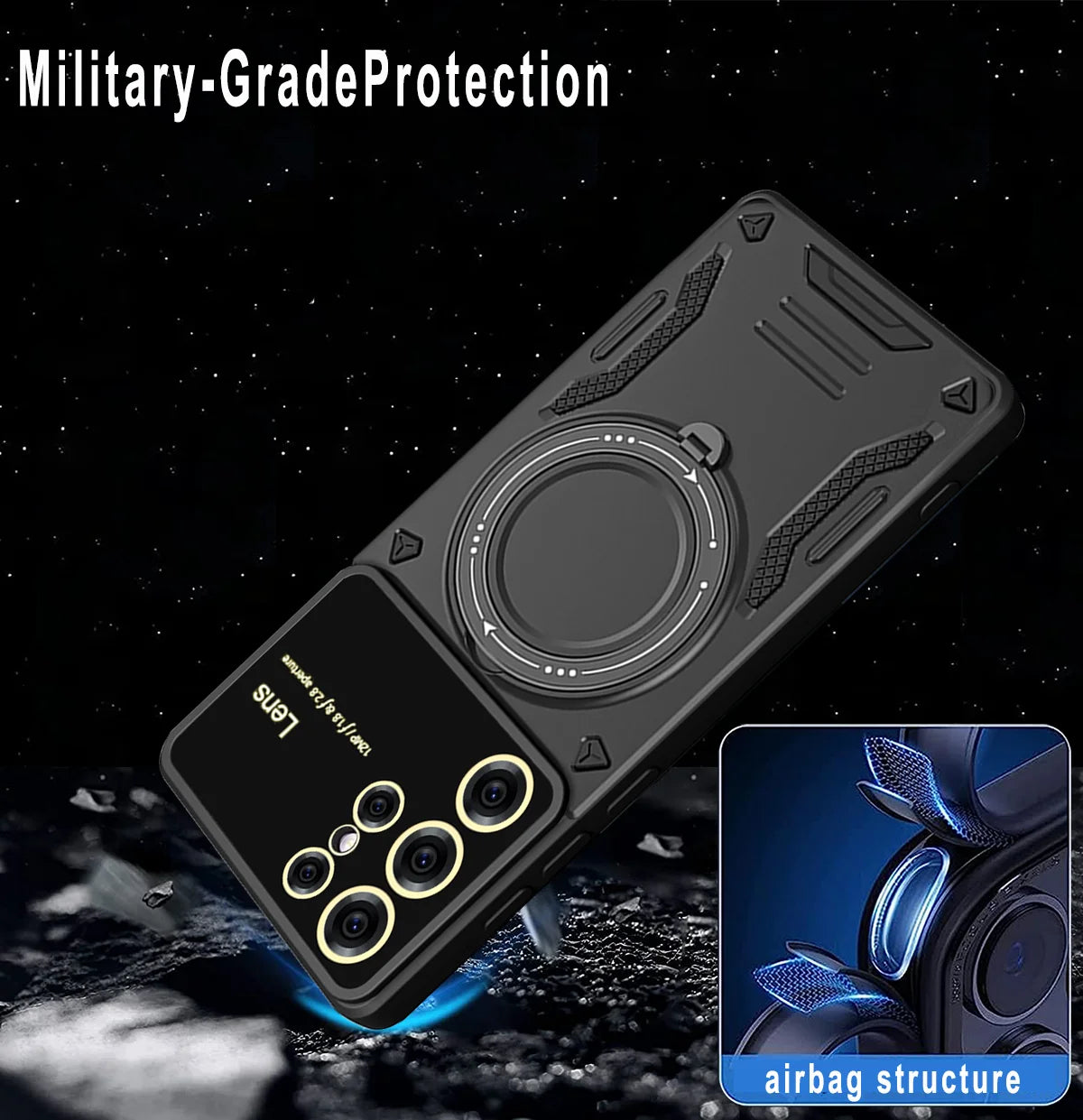 Magnetic Wireless Charge Cover Ring Phone Case for Samsung