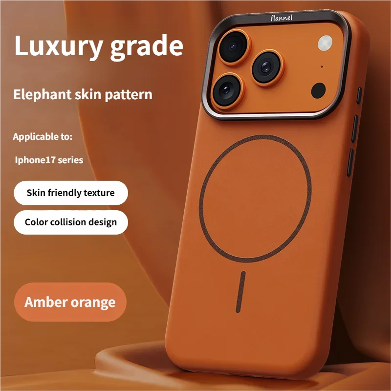 High-End Leather Texture Magnetic Phone Case for IPhone for Magsafe