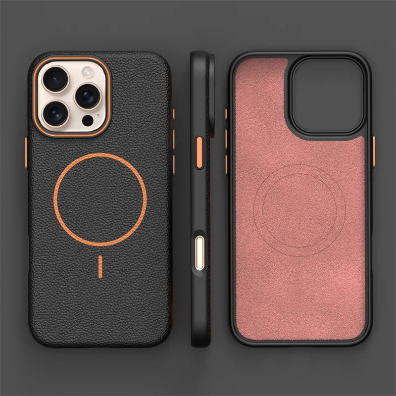Ultra thin and simple lychee pattern phone case for iPhone