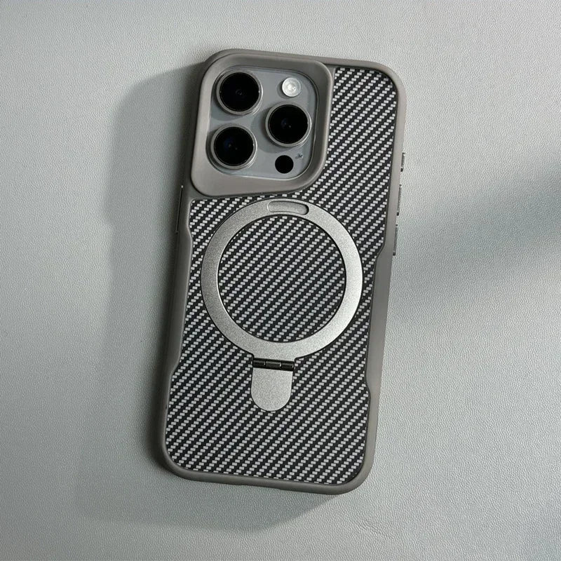 MagSafe Carbon Fiber Case | Invisible Stand | Wireless Charging for iPhone