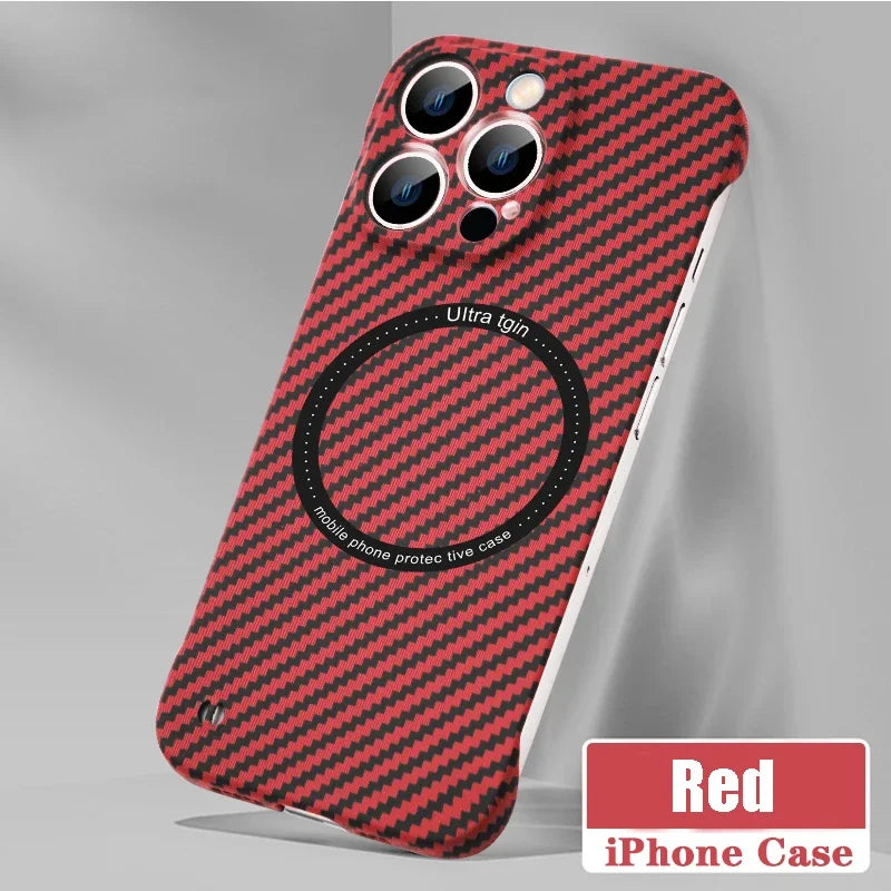 Ultra thin carbon fiber magnetic phone case suitable for iPhone