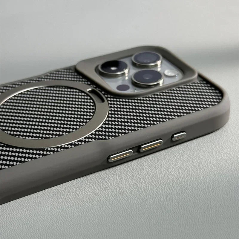 MagSafe Carbon Fiber Case | Invisible Stand | Wireless Charging for iPhone