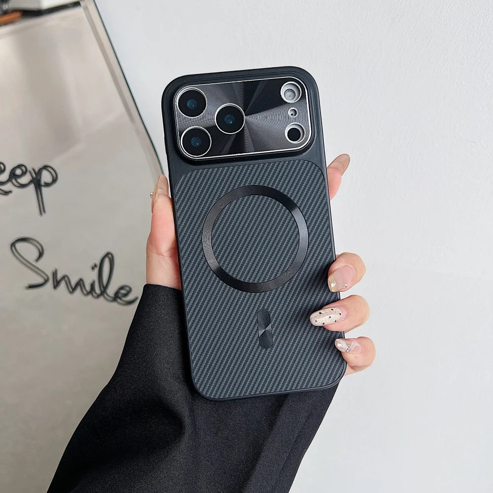 Luxury Kevlar Texture For Magsafe Magnetic Phone Case For iPhone